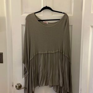 Taupe brown colored flowy top